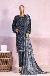 Bin Saeed Stitched 3 Piece Exclusive Printed Khaddar Vol-05 Collection'2025-WK-2407-Blue